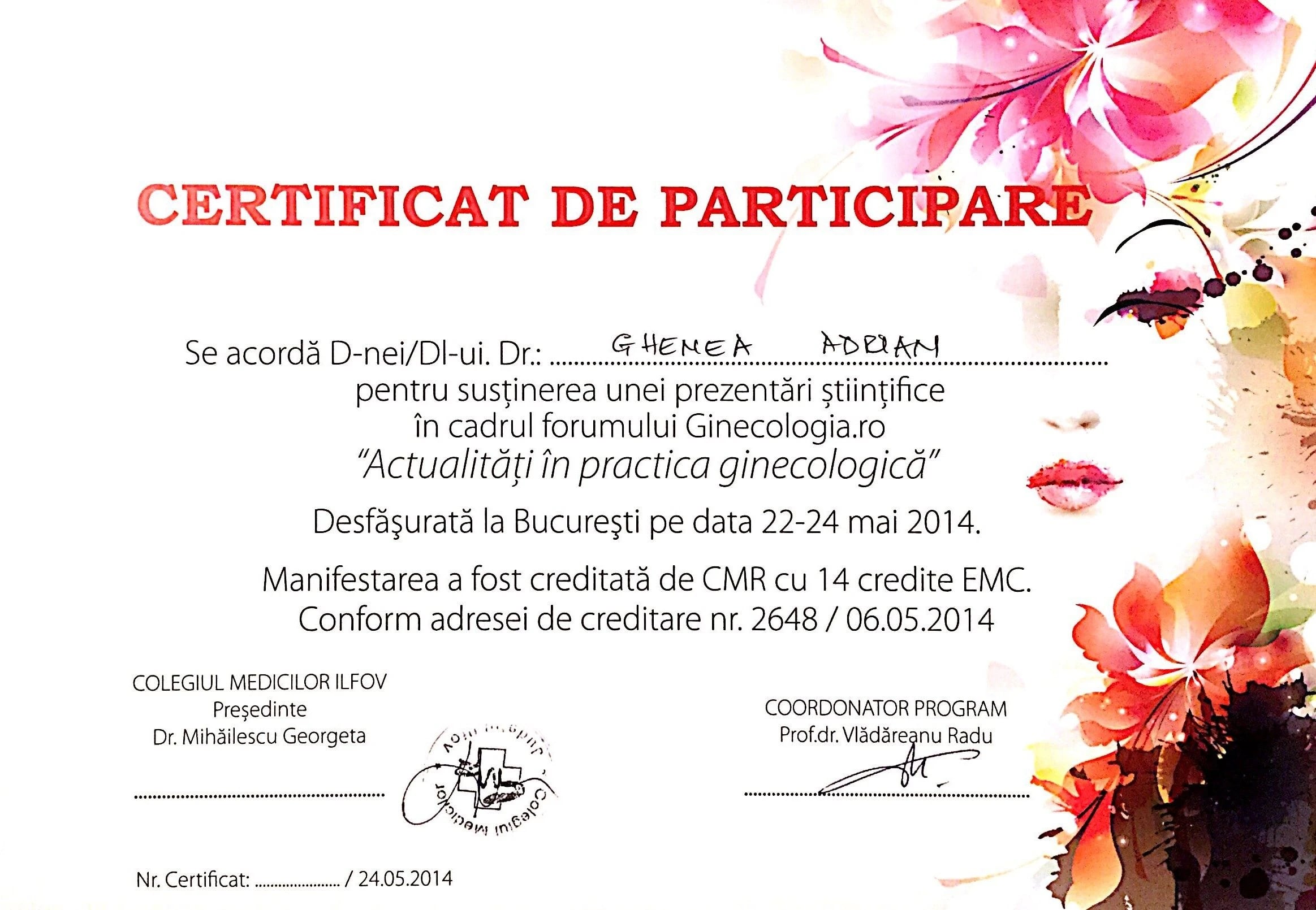 Forumul Ginecologia.ro – „Actualități în practica ginecologică” — Colegiul Medicilor Ilfov