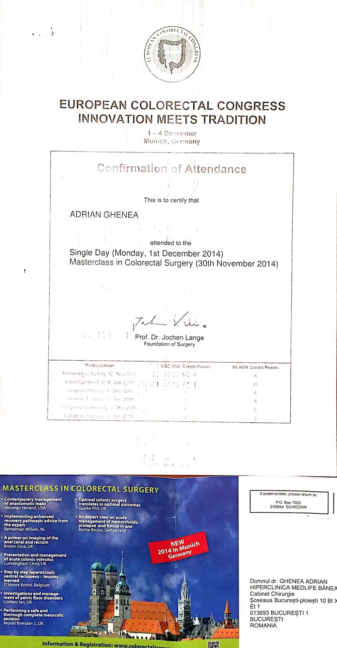 Masterclass in Colorectal Surgery – München — European Colorectal Congress, Munich